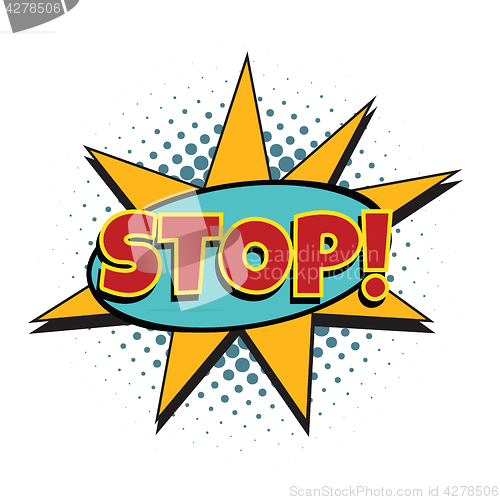 Image of stop comic word