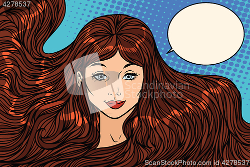 Image of smiling brunette with long hair