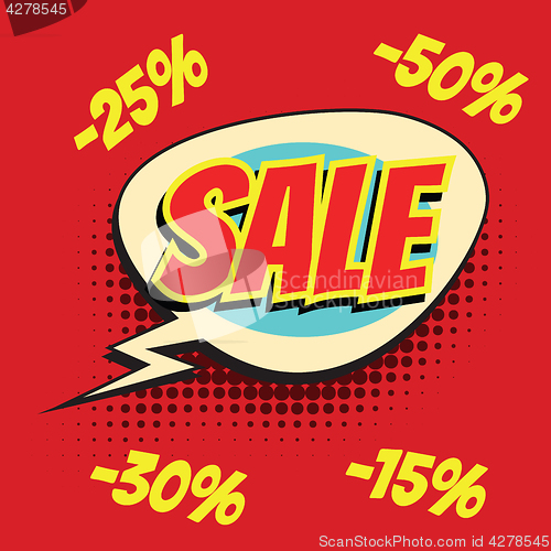 Image of red sale comic word