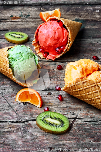 Image of Summer ice cream in waffle cone