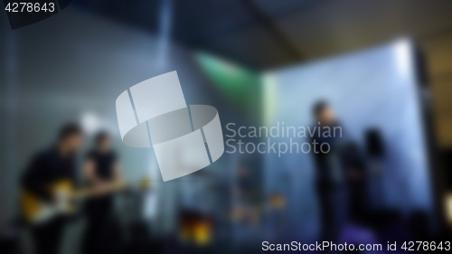 Image of Abstract blurred people in press conference event, business concept.