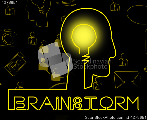 Image of Brainstorm Brain Means Dream Up And Brainstorming