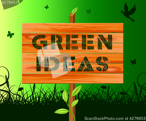 Image of Green Ideas Means Eco Concepts 3d Illustration