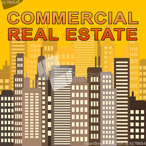 Image of Commercial Real Estate Means Offices Sale 3d Illustration