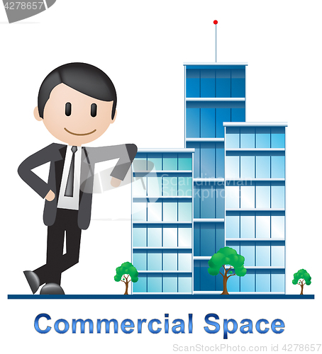 Image of Commercial Space Buildings Describes Real Estate 3d Illustration