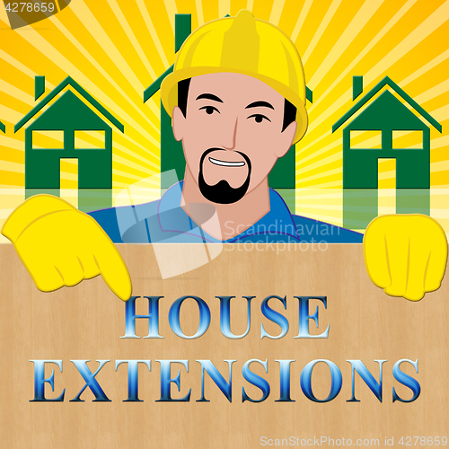 Image of House Extensions Means Extend Home 3d Illustration 