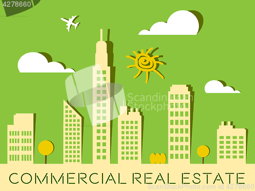 Image of Commercial Real Estate Represents Offices Buildings 3d Illustrat