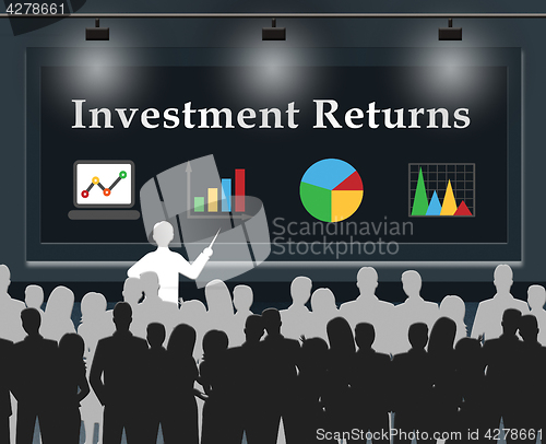 Image of Investment Returns Means Shares Roi 3d Illustration