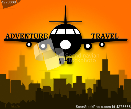 Image of Adventure Travel Shows Exciting Holiday 3d Illustration