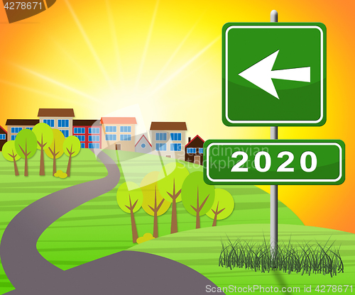 Image of Two Thosand Twenty Indicating 2020 3d Illustration