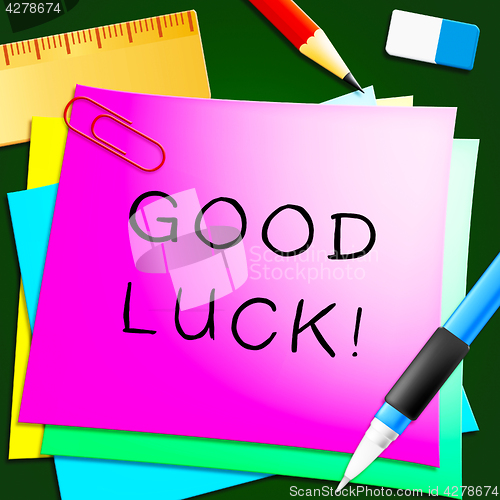 Image of Good Luck Message Represents Fortune 3d Illustration