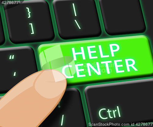 Image of Help Center Online Shows Faq Advice 3d Illustration