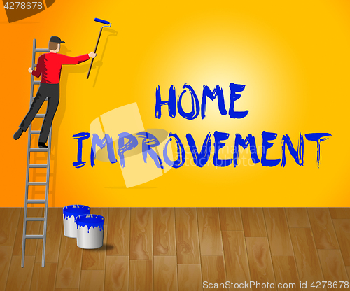 Image of Home Improvement Indicates House Renovation 3d Illustration