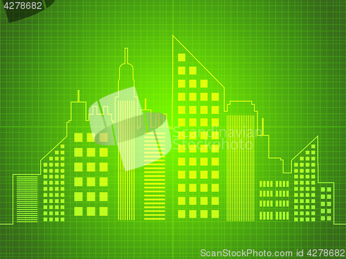 Image of Skyscraper Buildings Means Offices Cityscape 3d Illustration