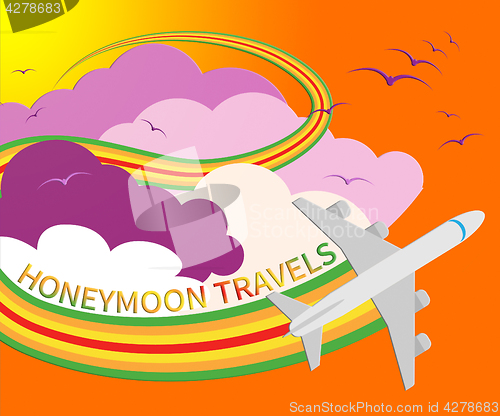 Image of Honeymoon Travels Means Destinations Vacational 3d Illustration