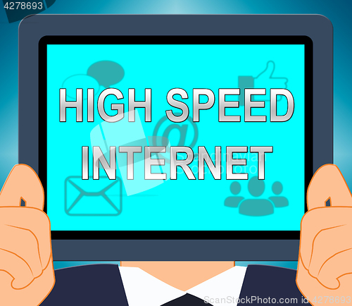 Image of High Speed Internet Shows Broadband 3d Illustration