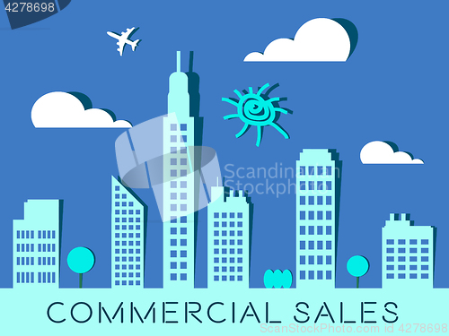 Image of Commercial Sales Represents Real Estate Buildings 3d Illustratio