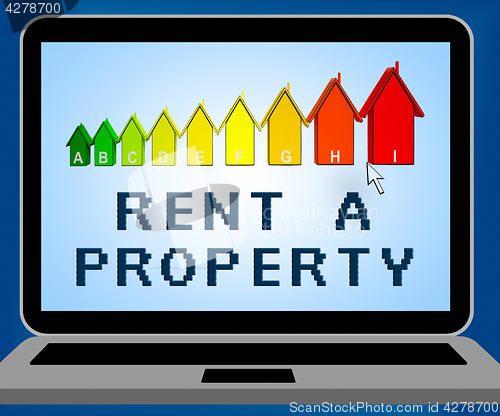 Image of Rent A Property Representing House Rental 3d Illustration