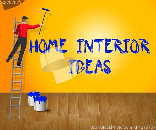 Image of Home Interior Ideas Shows House 3d Illustration