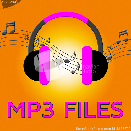 Image of Mp3 Files Showing Melody Listening 3d Illustration