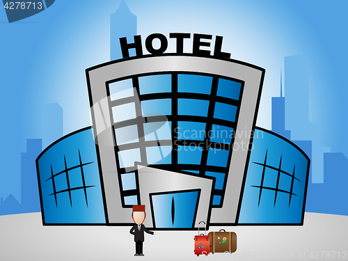 Image of Hotel Lodging Showing Holiday Accomodation 3d Illustration