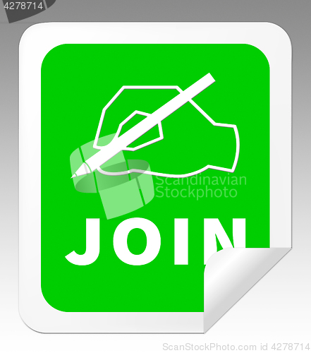 Image of Join Icon Shows Membership Admission 3d Illustration