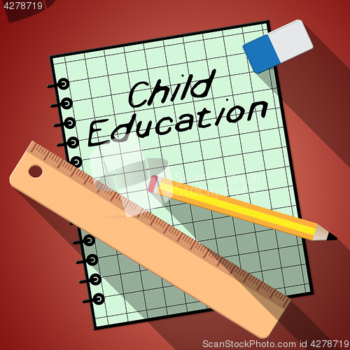 Image of Child Education Represents Kids School 3d Illustration