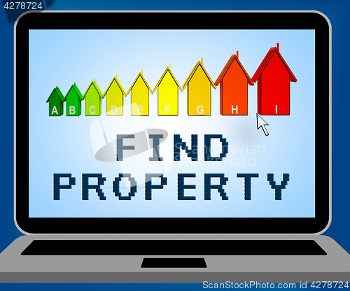 Image of Find Property Representing Home Search 3d Illustration