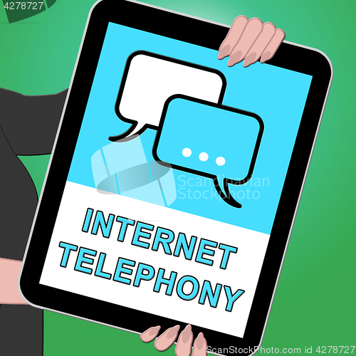 Image of Internet Telephony Tablet Voice Broadband 3d Illustration