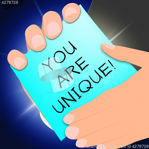 Image of You Are Unique Shows Individuality 3d Illustration