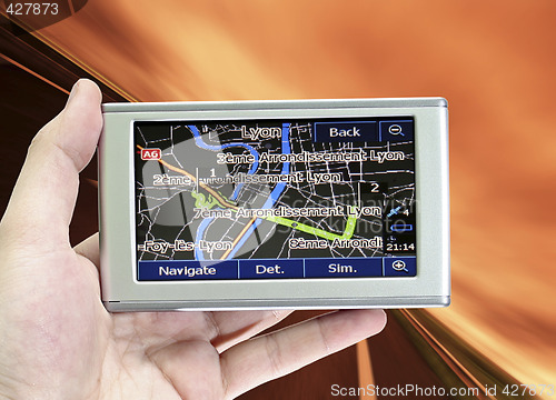 Image of GPS in a man hand