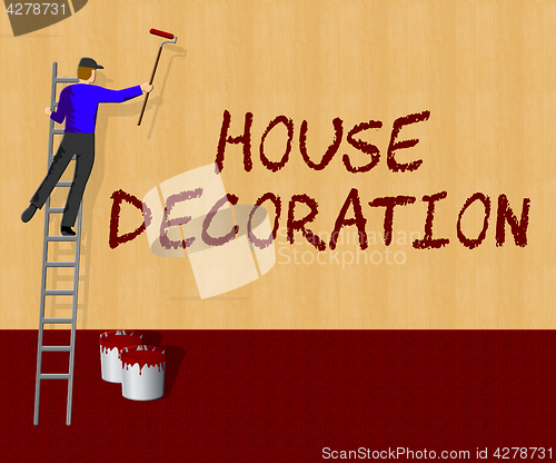 Image of Home Decoration Showing House Painting 3d Illustration