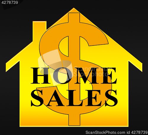 Image of Home Sales Meaning Sell Property 3d Illustration