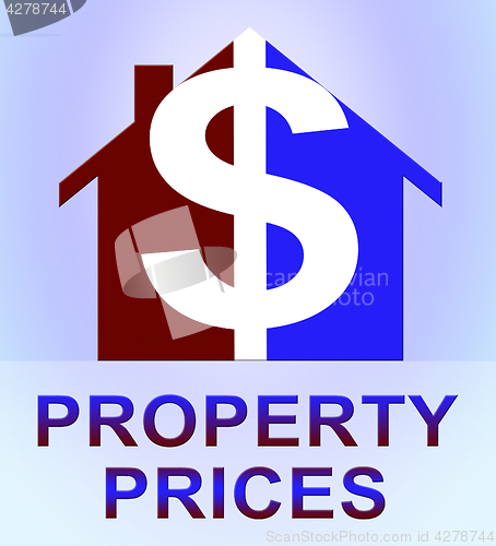 Image of Property Prices Represents House Cost 3d Illustration