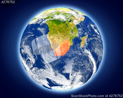Image of South Africa on planet Earth