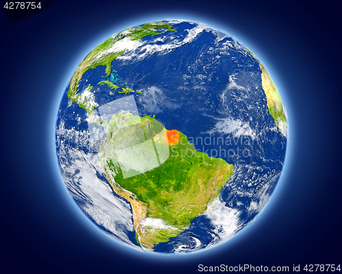 Image of Suriname on planet Earth