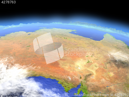 Image of central Australia from space