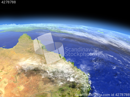 Image of Great Reef Barrier from space