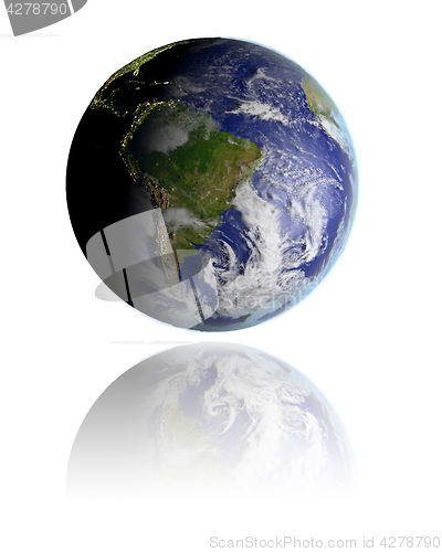 Image of South America on globe