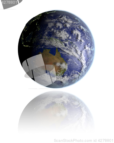 Image of Australia on globe