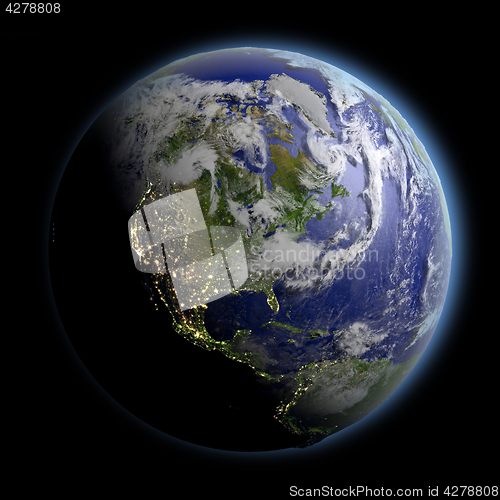 Image of North America from space