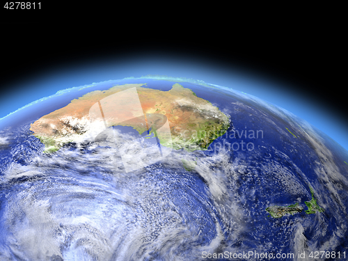 Image of Australia and New Zealand from space