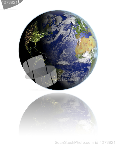 Image of Northern Hemisphere on globe