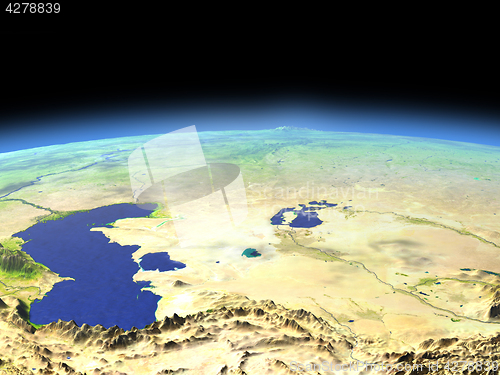 Image of Central Asia from space