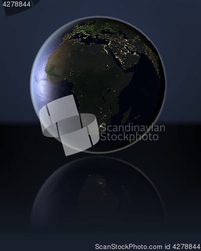 Image of Africa  on dark globe