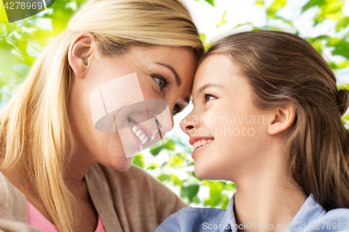 Image of happy family of girl and mother