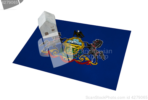 Image of Small house on a flag - Pennsylvania