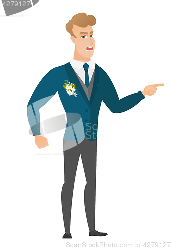 Image of Furious groom screaming vector illustration.