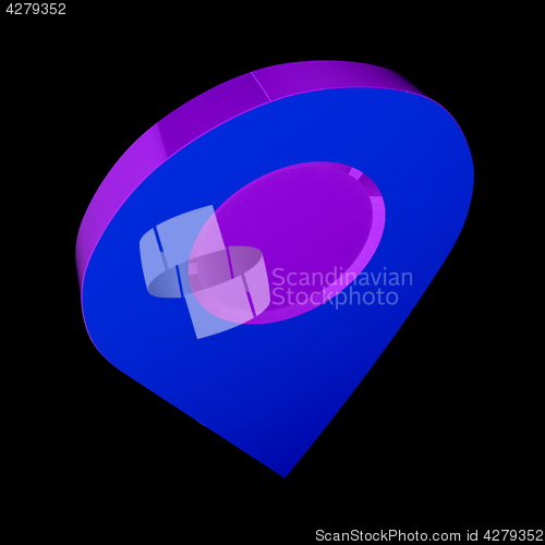 Image of Realistic 3d pointer of map. 3d illustration