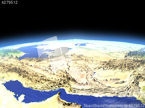 Image of Iran and Pakistan region from space
